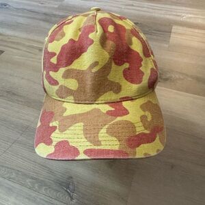 Supreme Orange And Red Camo Hat Adjustable One Size Snapback Streetwear Grail